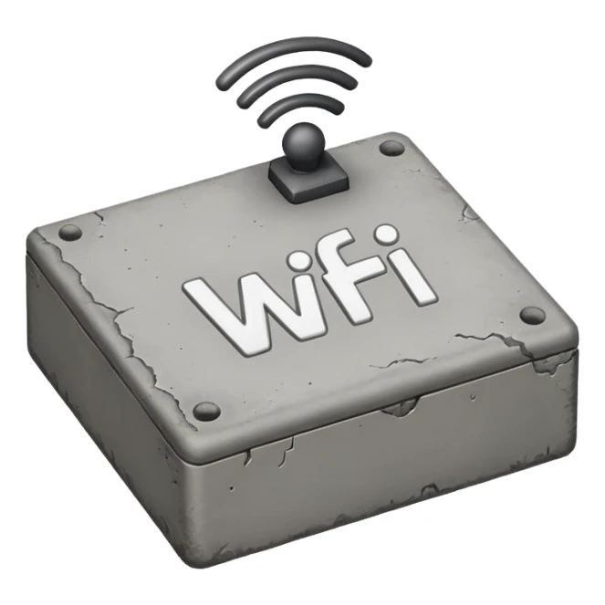 A Block saying "wifi" lying on a street sticker