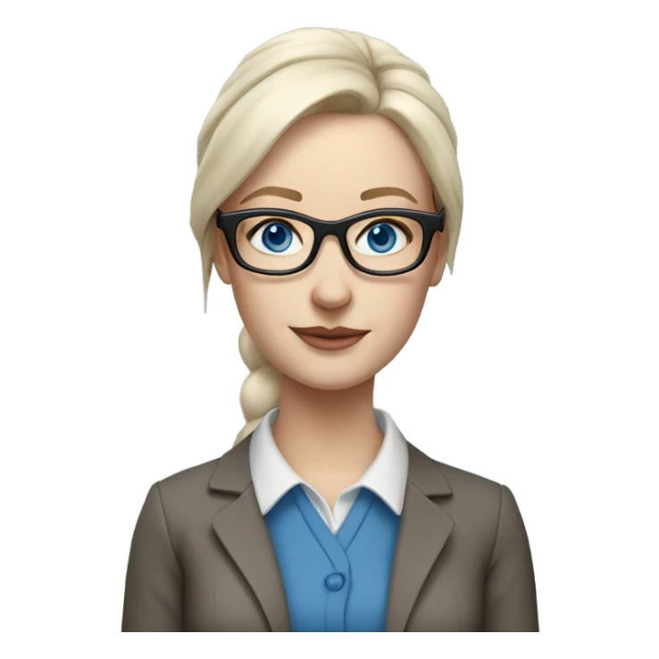 Hyper Realistic pale female lightly tattooed teacher glasses and blue eyes sticker
