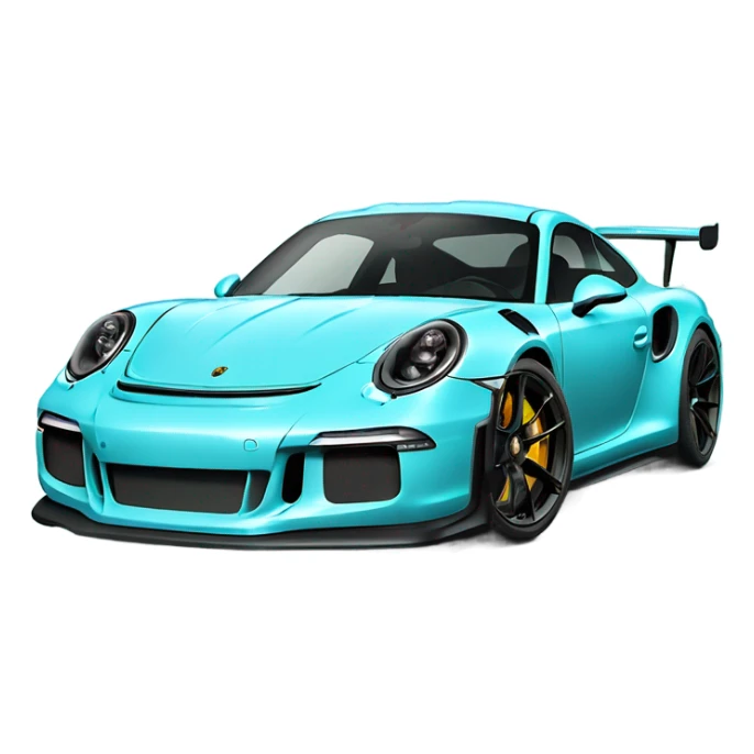 aqua blue porsche gt3 rs  sticker
