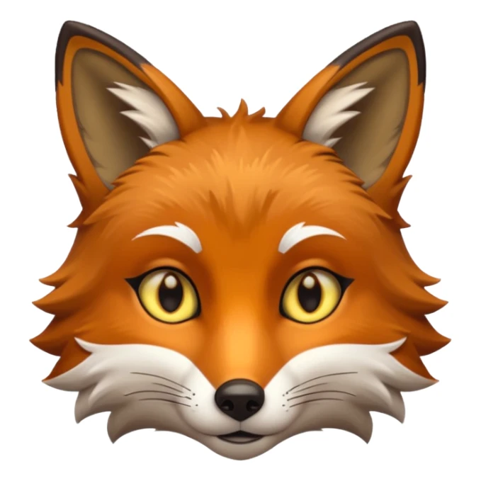 a brown fox with yellow eyes emoji sticker