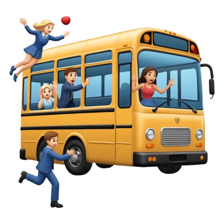 Man throwing woman into a bus bumper  sticker