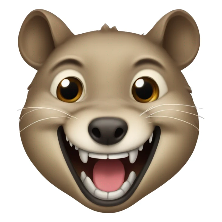 Hyrax with long fangs smiling  sticker
