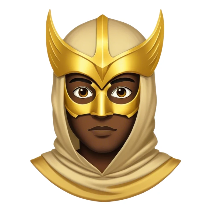  black hoodman with golden  mask sticker