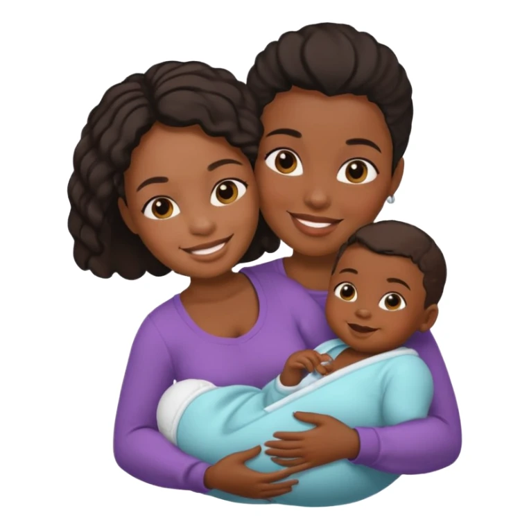 Black woman rocking her baby sticker