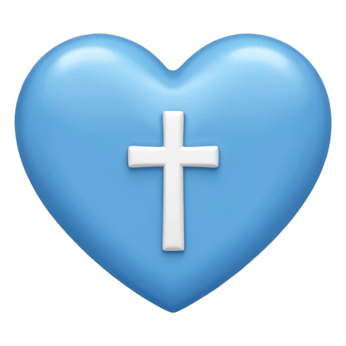 blue heart with christian simple cross sticker