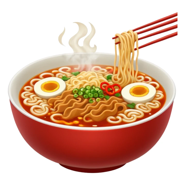 Bowl of spicy hot ramen sticker