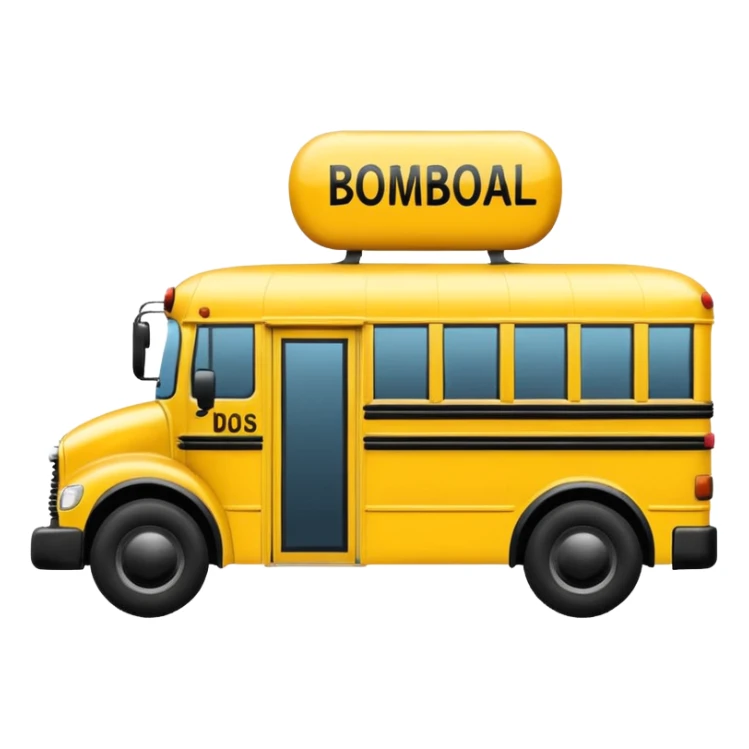 a school bus with bomboclat text in dianogal in front of it sticker