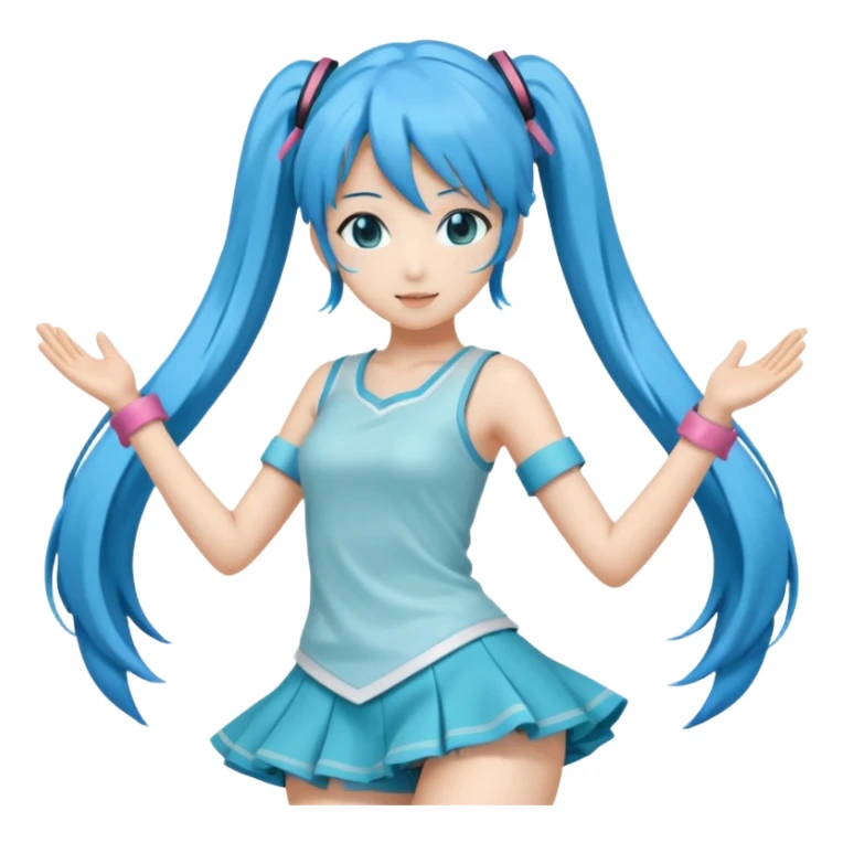 hatsune miku dancing in her classic outfit sticker
