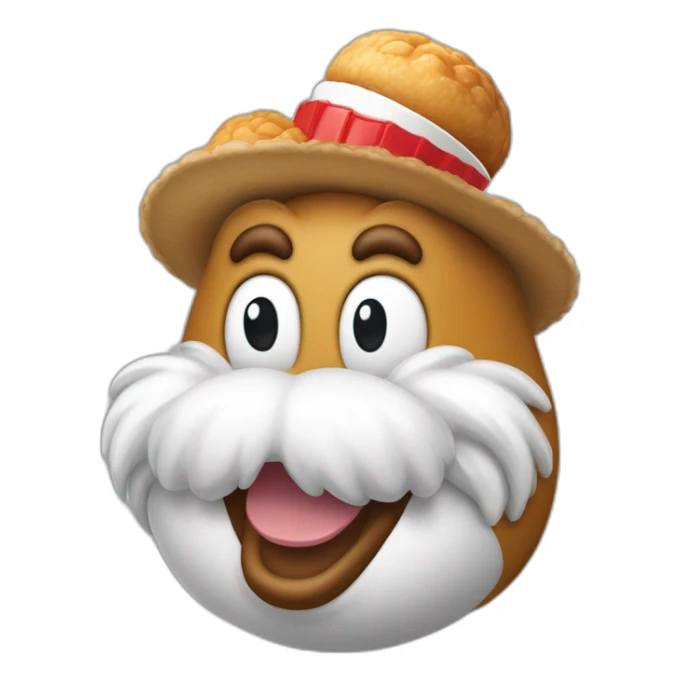 yoshi avec la barbe de la mascotte de kfc et un peruque blanche sticker