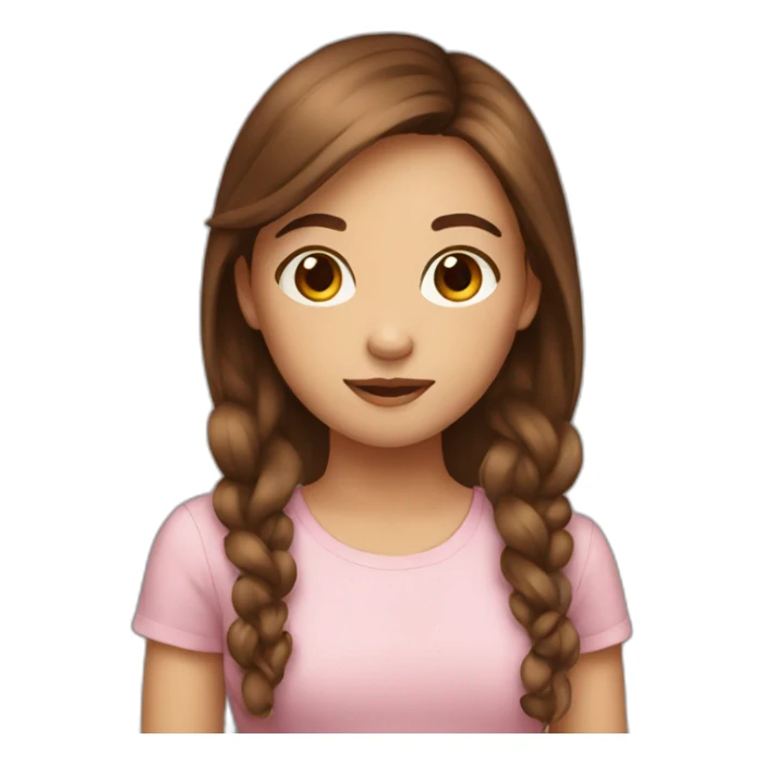 girl with brown hair love sticker