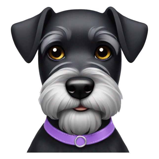black miniature schnauzer with lilac collar sticker