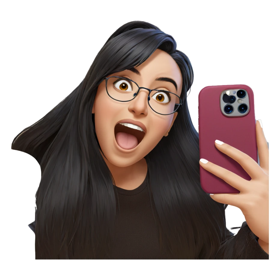 girl taking selfie with phone sticker