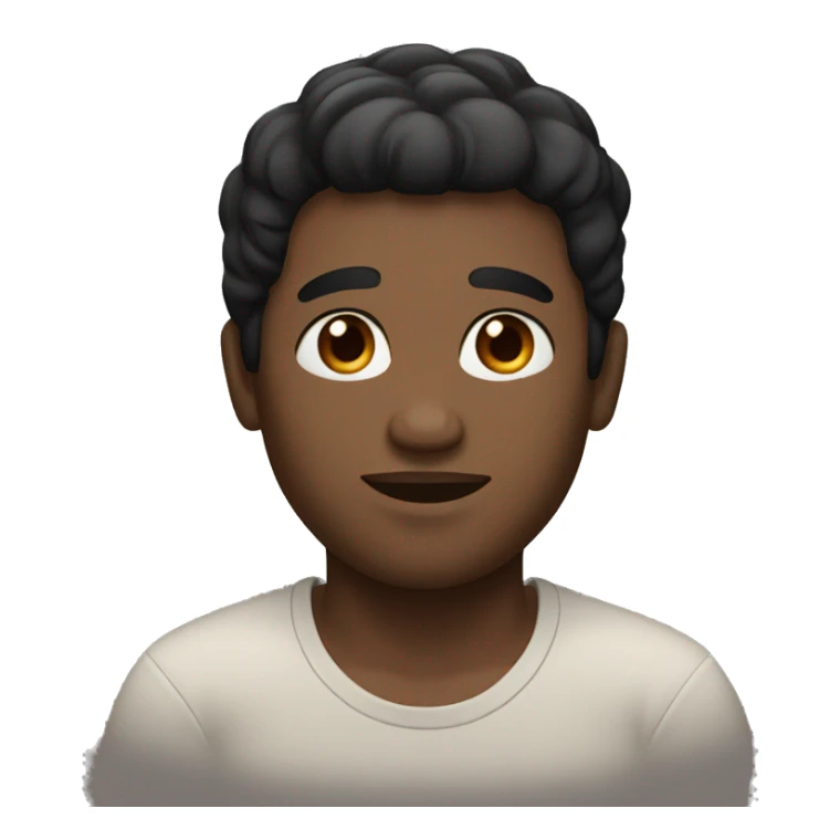 round face man with low black hair and brown skin sticker