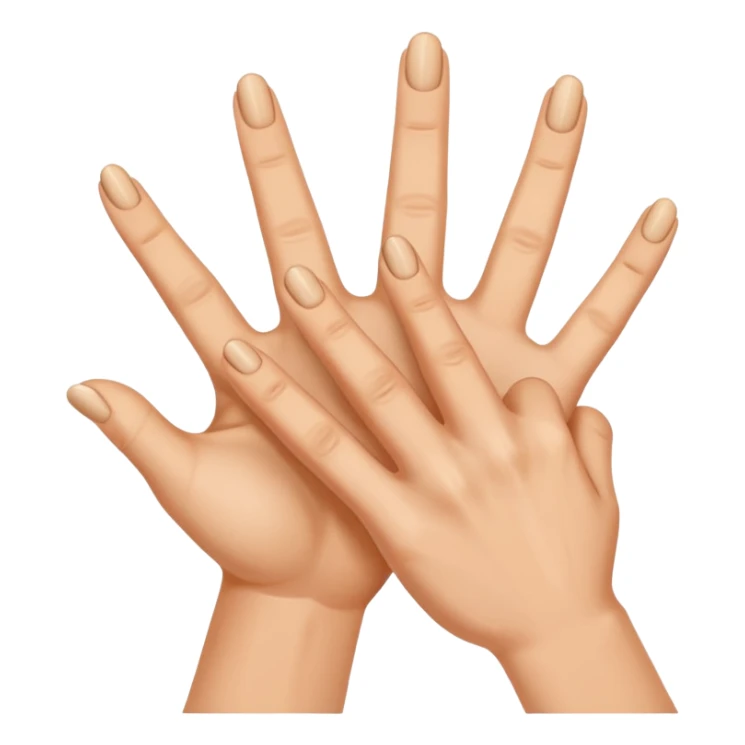 W V as hand signs. 5 fingers on each hand sticker