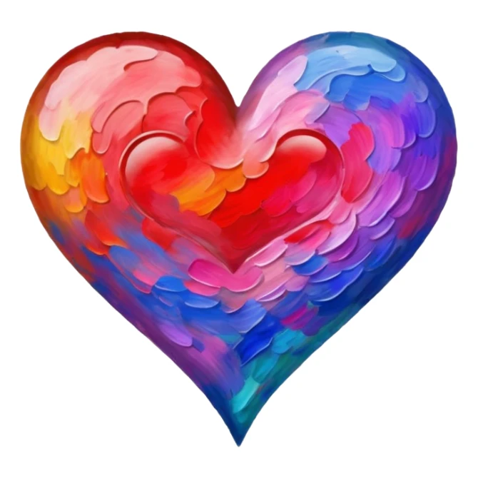 Cuore che ricorda un opera d arte di monet sticker