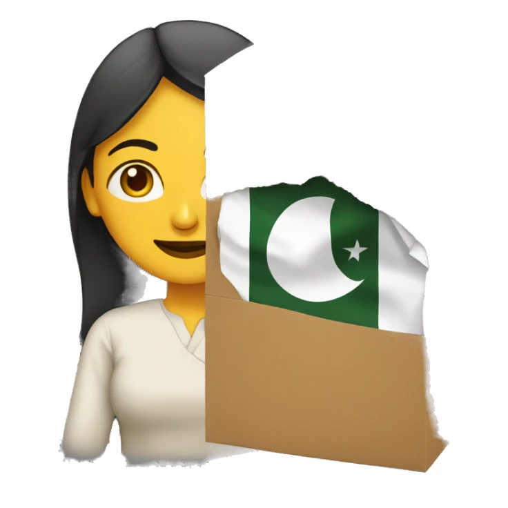 PAKISTANI WOMAN WITH A CARDBOARD sticker