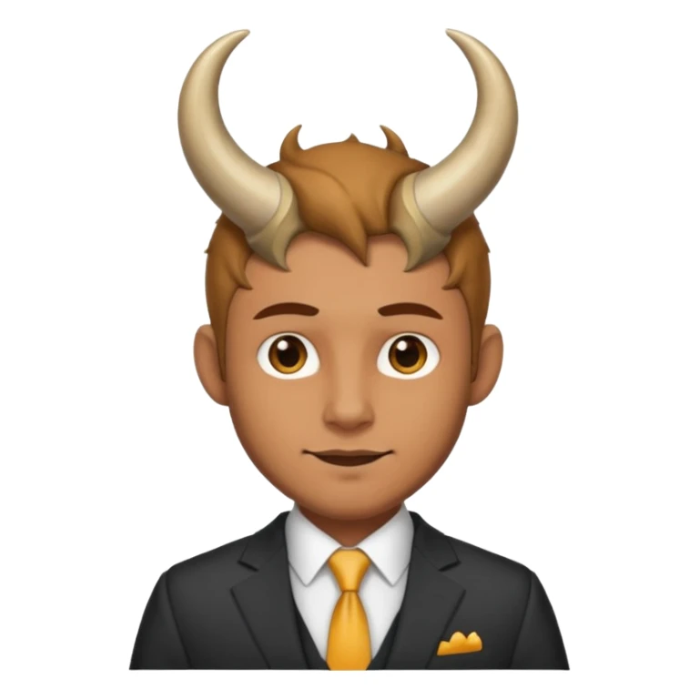 man in a suit with horns sticker
