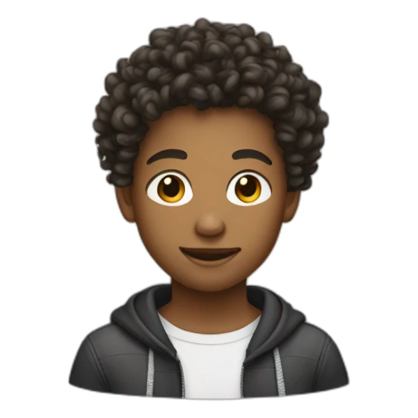 teen kid with taper fade and curly hair sticker