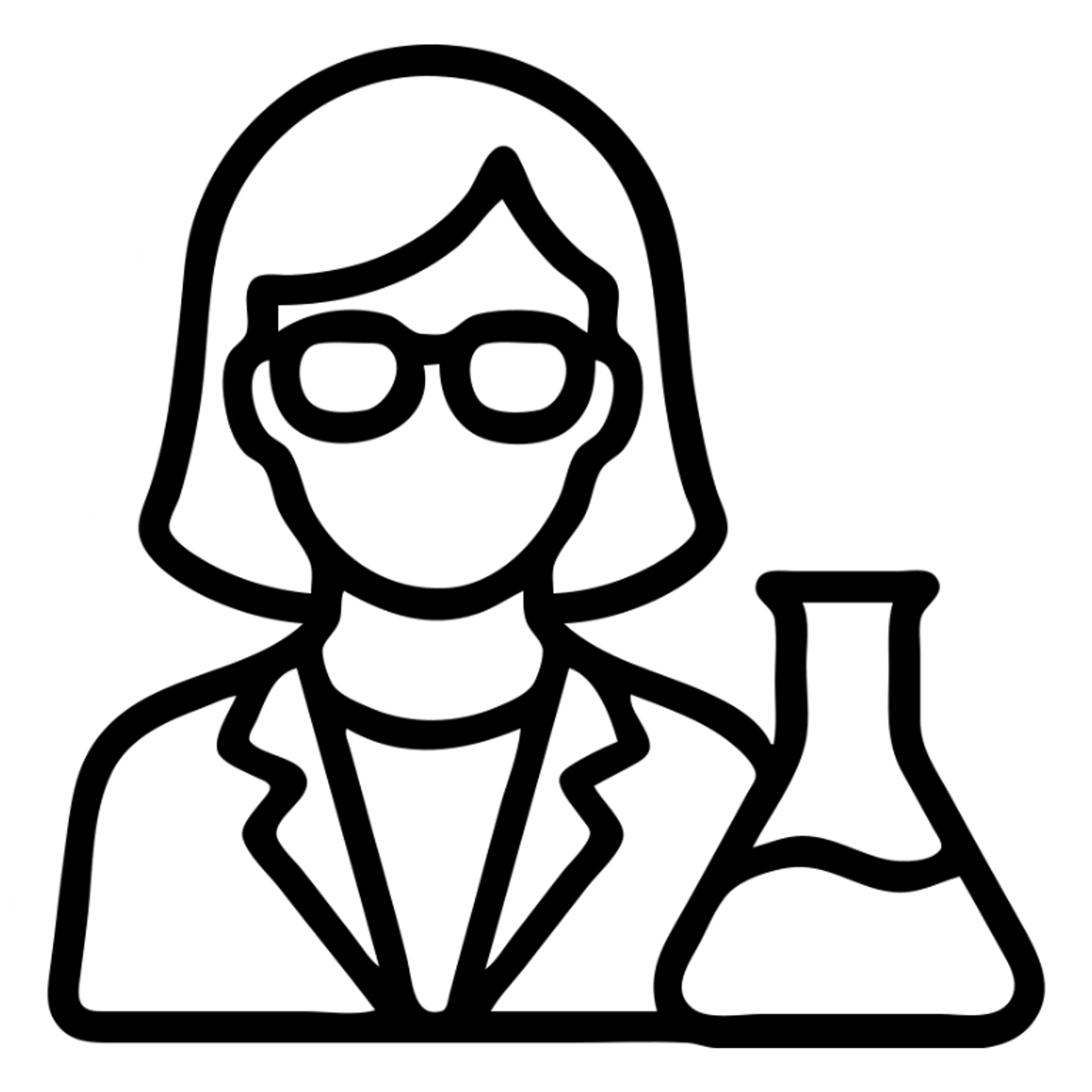 simple icon of a woman scientist sticker