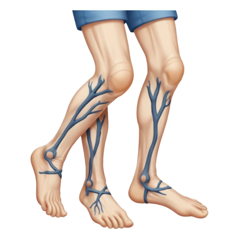 old peoples legs with discrete veins showing sticker