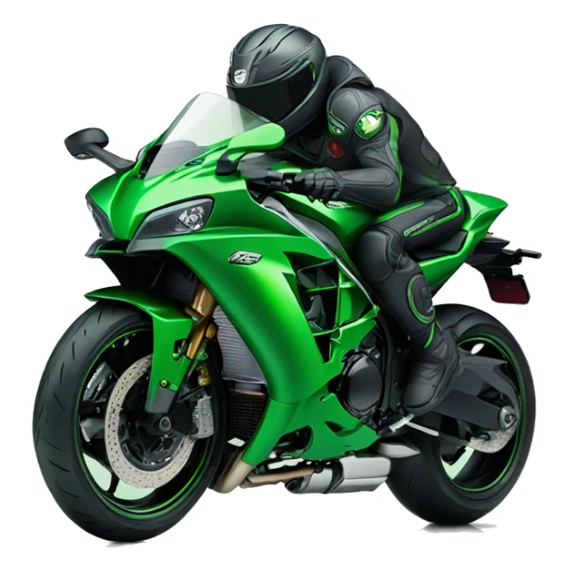 green kawasaki ninja H2 sticker