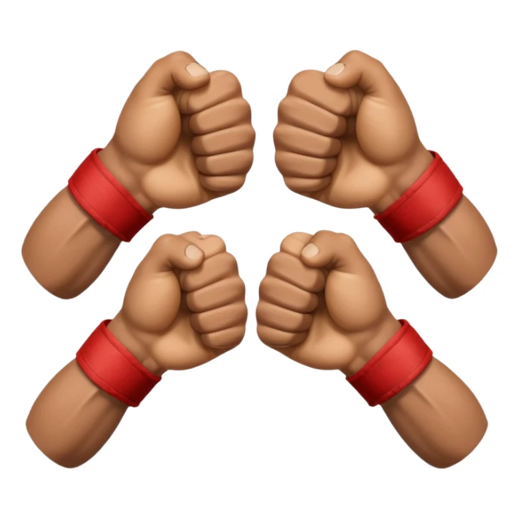 a sideways view of two sets of hands boxing sticker