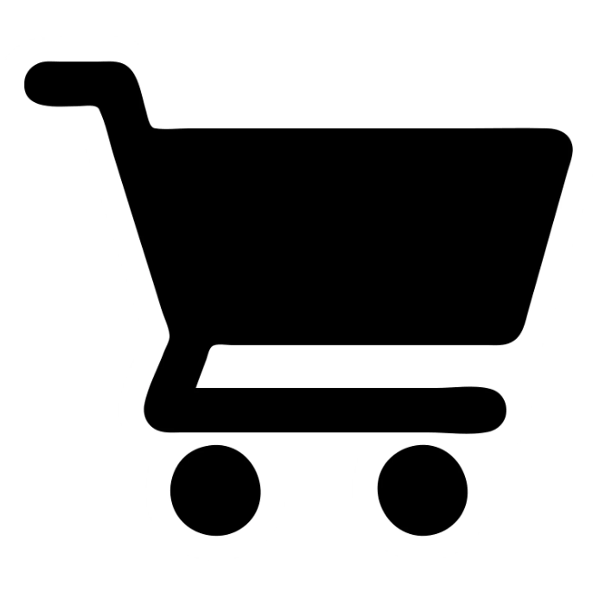A simple shopping cart icon, minimalist design sticker