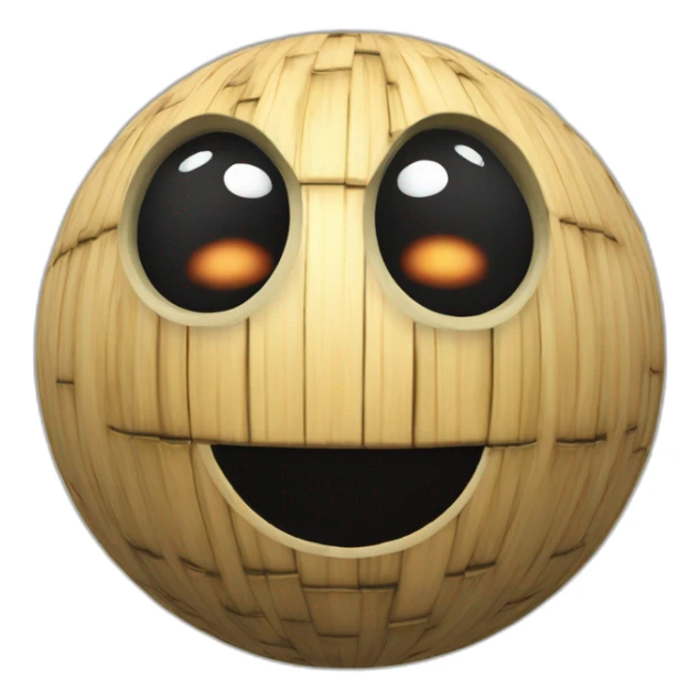 3d sphere with a cartoon nauseated bamboo Enderman skin texture with beautiful eyes sticker