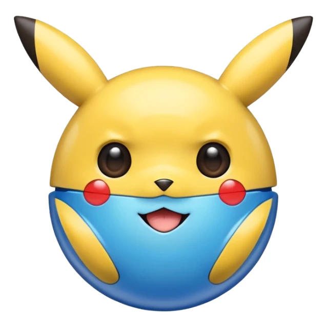 A blue Pokéball with highlights, anime Pikachu style, emoji style, variation 6 sticker