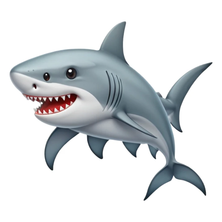 Un tiburón con tenis negros sticker