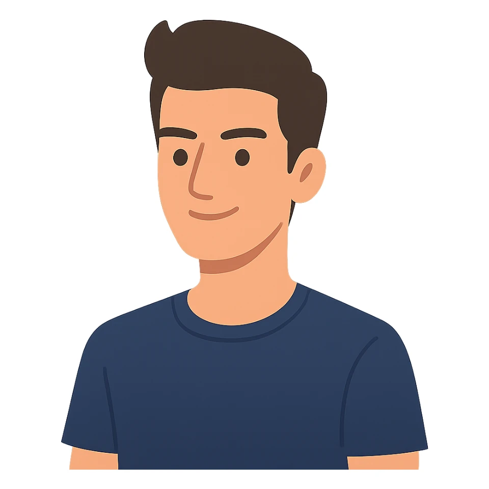 flat toon style handsome guy sticker