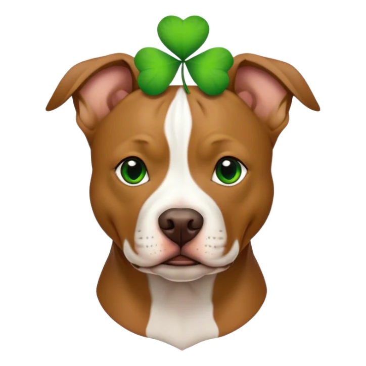 Pit bull dog with shamrock  sticker