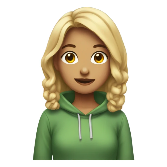 Girl wearing a sweatshirt that says dickleeeee sticker