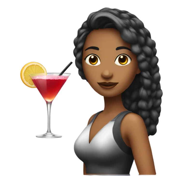 girl with cocktail sticker