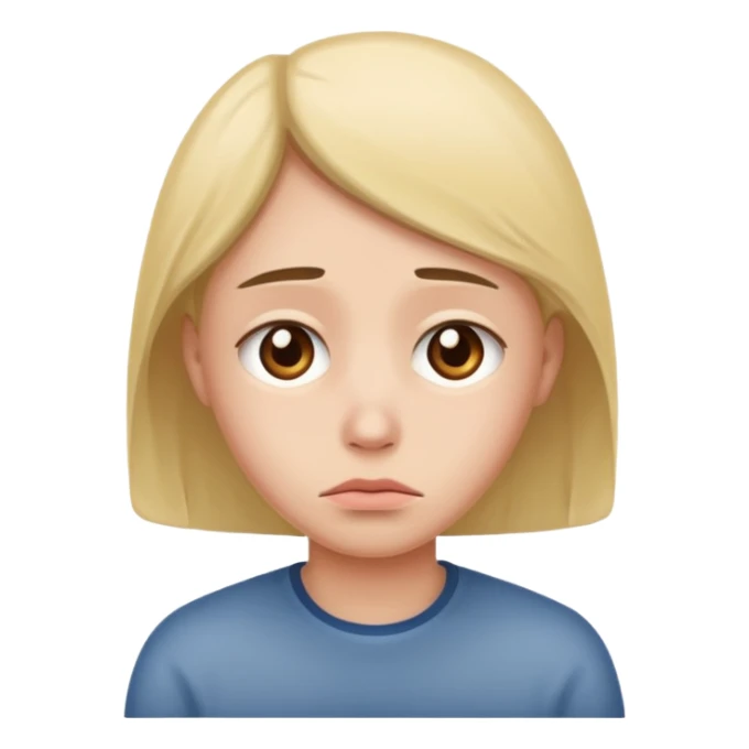 sad and lonley person just face, not hair sticker