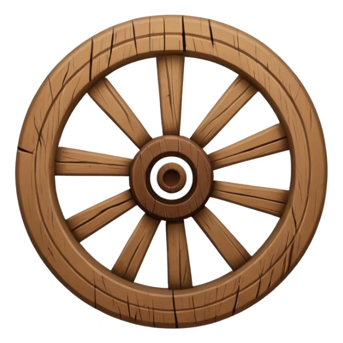 Wheel – Simple wooden cartwheel, ancient design sticker