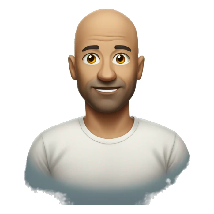 bald man in t-shirt portrait sticker