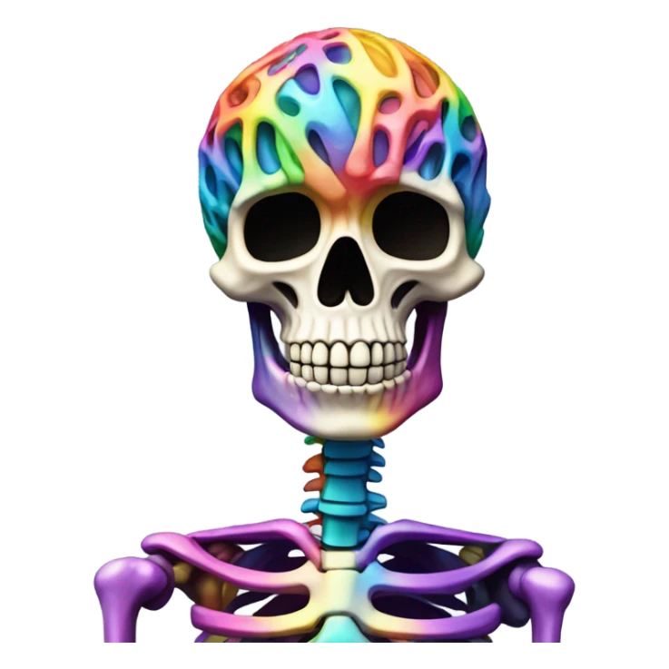 Rainbow skeleton sticker