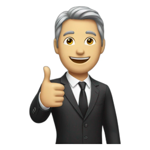man in suit with thumb up  sticker