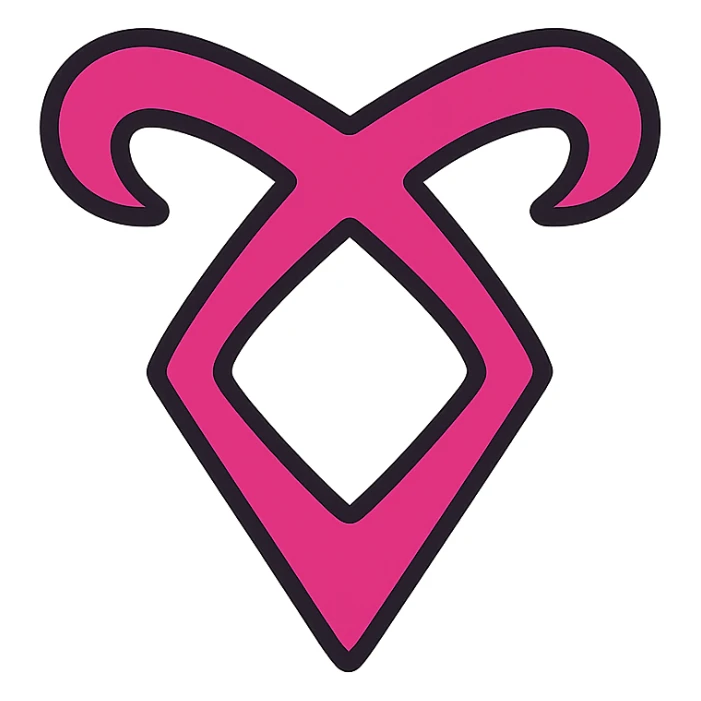 parabatai rune, color-outlined icon, contemporary, visually striking sticker