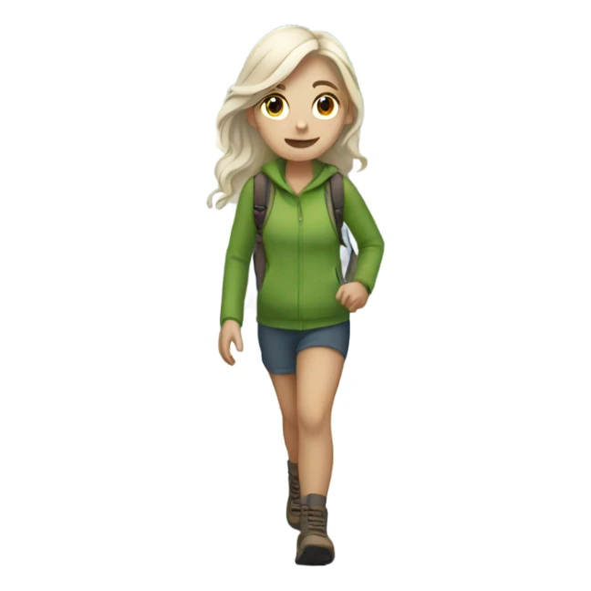 White skin Girl walking down a mountain sticker