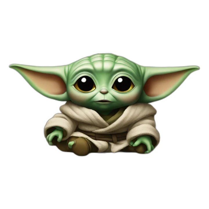 baby yoda on a sofa sticker