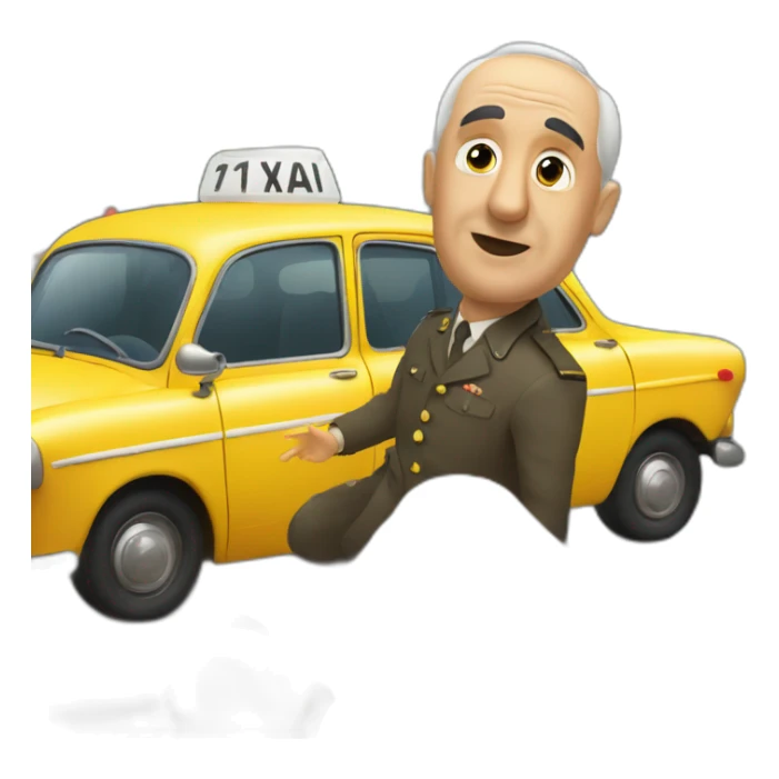 Francisco Franco stopping a taxi sticker