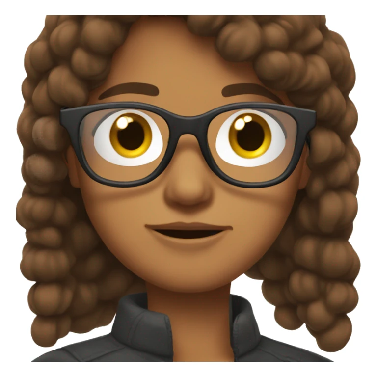 brown hair selfie with glasses sticker