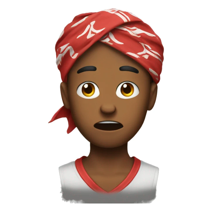 young man angry with a bandana around neck sticker