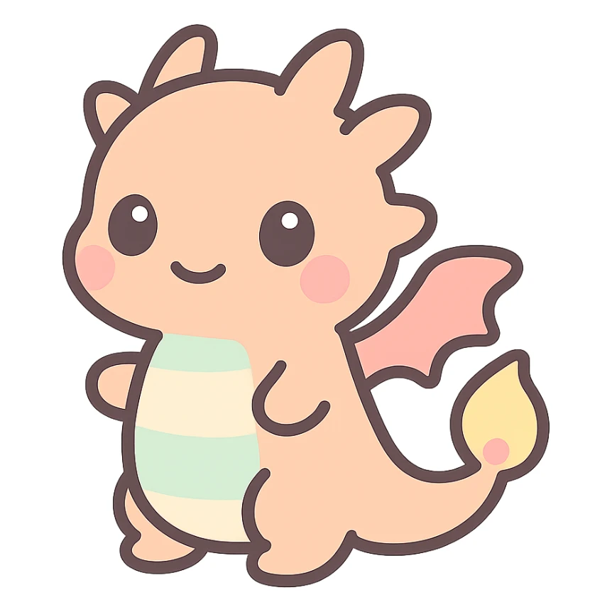 A cute small fire dragon sticker
