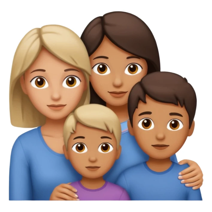 Mamá y dos hijos niño y niña  sticker