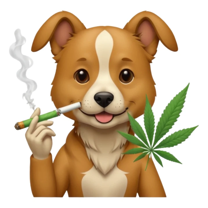 a dog smoking weed sticker