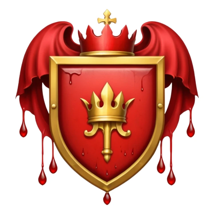 brasão sangrando medieval rosa de sangue vermelha sticker