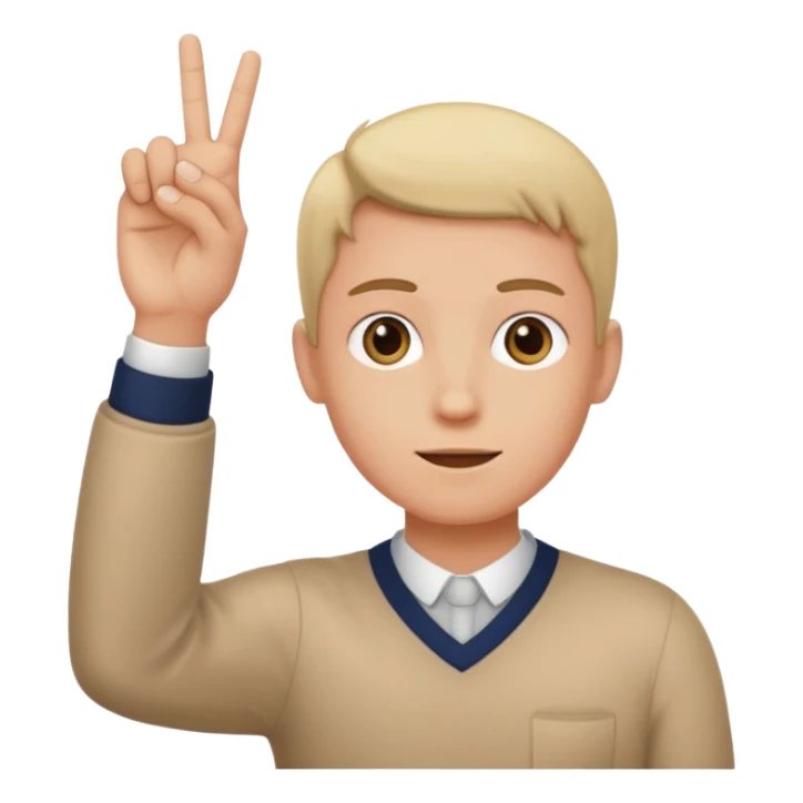 The index fingers of both the hands should be upward sticker